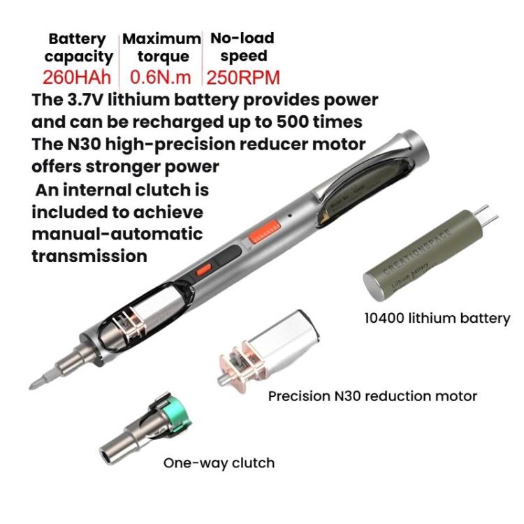 CREATIONSPACE CS0802A 42pcs Mini Electric Rechargeable Screwdriver Set - Screwdriver Set by CREATIONSPACE | Online Shopping UK | buy2fix