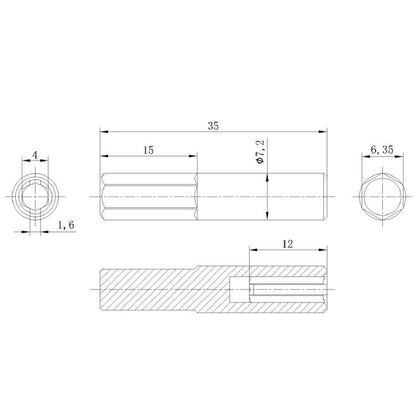 5pcs 6.35mm To 4mm Multi-Function Bit Adapter Screwdriver Bit Accessories - Screwdriver by buy2fix | Online Shopping UK | buy2fix