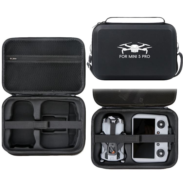 For DJI Mini 5 Pro & RC 2 PU Storage Bag Shoulder Carrying Bag(Black) - Carry Cases & Bags by buy2fix | Online Shopping UK | buy2fix