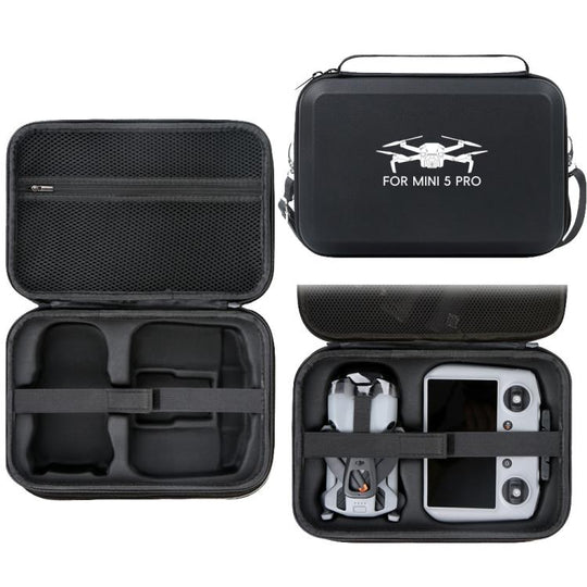 For DJI Mini 5 Pro & RC 2 PU Storage Bag Shoulder Carrying Bag(Black)