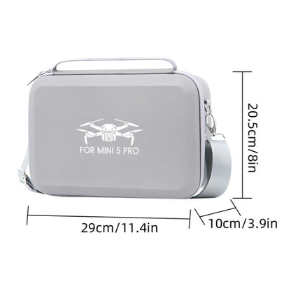 For DJI Mini 5 Pro & RC 2 PU Storage Bag Shoulder Carrying Bag(Gray) - Carry Cases & Bags by buy2fix | Online Shopping UK | buy2fix