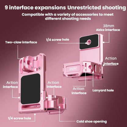 For DJI Osmo Pocket 3 BRDRC Magnetic Mount Expandable Back Clip Adapter(Pink) - Mount & Holder by BRDRC | Online Shopping UK | buy2fix