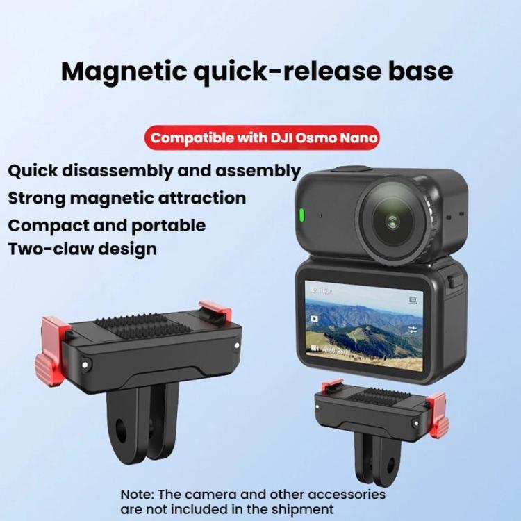 For DJI Osmo Nano Magnetic Quick-Release Base Two-Jaw Bracket, Version: Plastic - Mount & Holder by buy2fix | Online Shopping UK | buy2fix