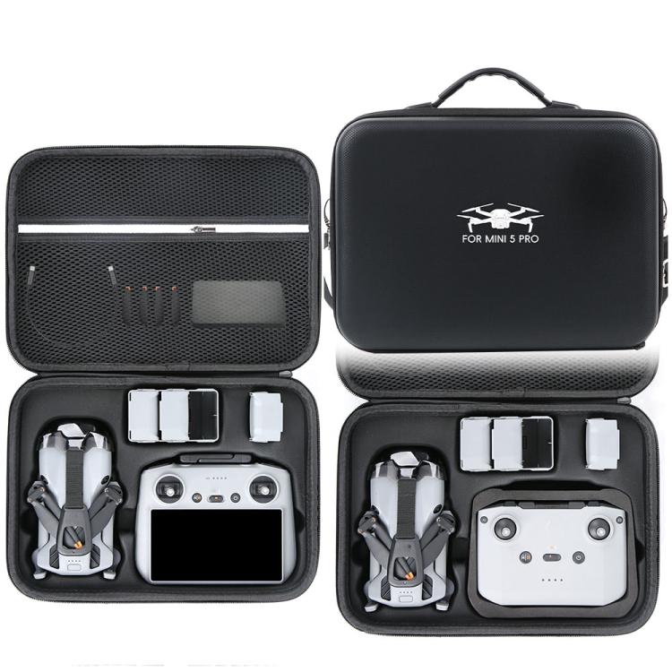 For DJI Mini 5 Pro Fly More Integrated PU Organizer Bag Portable Travel Shoulder Bag(Black) - Carry Cases & Bags by buy2fix | Online Shopping UK | buy2fix