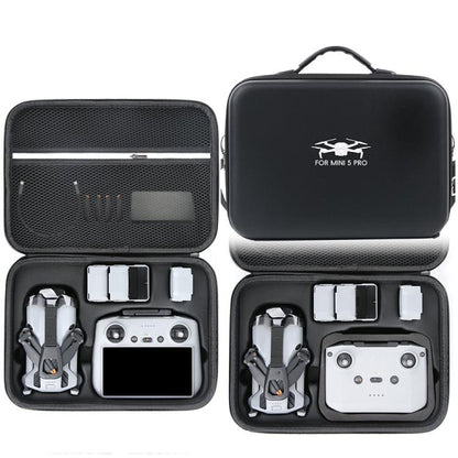 For DJI Mini 5 Pro Fly More Integrated PU Organizer Bag Portable Travel Shoulder Bag(Black) - Carry Cases & Bags by buy2fix | Online Shopping UK | buy2fix