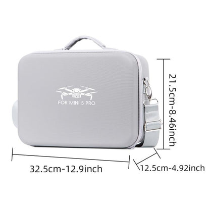 For DJI Mini 5 Pro Fly More Integrated PU Organizer Bag Portable Travel Shoulder Bag(Gray) - Carry Cases & Bags by buy2fix | Online Shopping UK | buy2fix