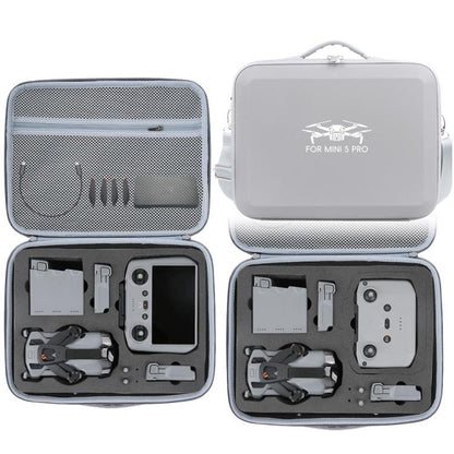 For DJI Mini 5 Pro Fly More All-in-one PU Organizer Bag Portable Travel Shoulder Bag(Gray) - Carry Cases & Bags by buy2fix | Online Shopping UK | buy2fix