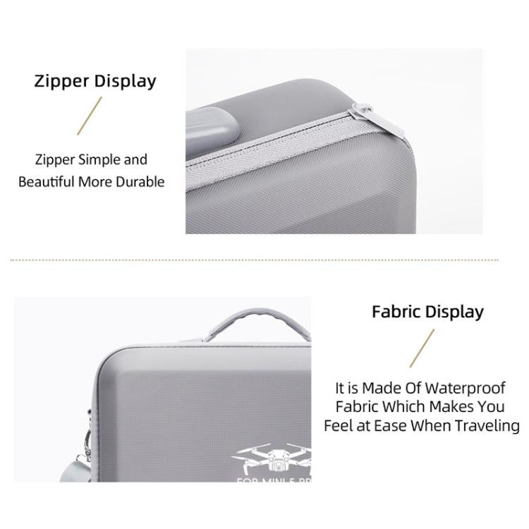 For DJI Mini 5 Pro Fly More All-in-one PU Organizer Bag Portable Travel Shoulder Bag(Gray) - Carry Cases & Bags by buy2fix | Online Shopping UK | buy2fix