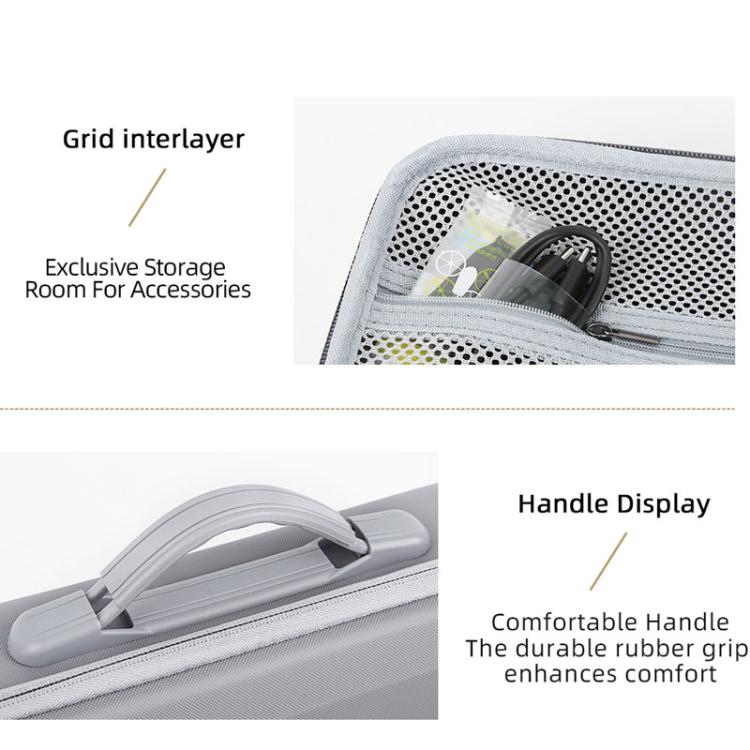 For DJI Mini 5 Pro Fly More All-in-one PU Organizer Bag Portable Travel Shoulder Bag(Gray) - Carry Cases & Bags by buy2fix | Online Shopping UK | buy2fix