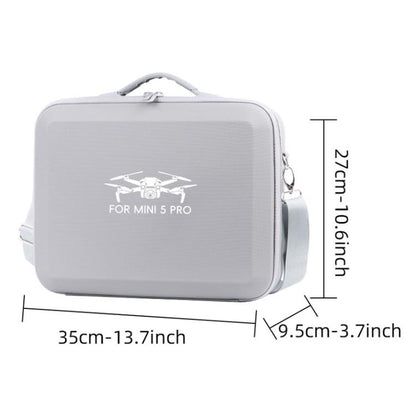 For DJI Mini 5 Pro Fly More All-in-one PU Organizer Bag Portable Travel Shoulder Bag(Gray) - Carry Cases & Bags by buy2fix | Online Shopping UK | buy2fix