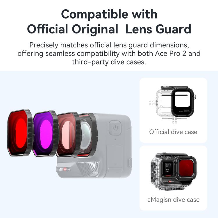 For Insta360 Ace Pro 2 aMagisn Dive Filter Underwater Waterproof Camera Lens Protector(Red) - Len Accessories by aMagisn | Online Shopping UK | buy2fix
