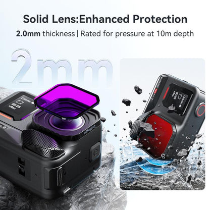 For Insta360 Ace Pro 2 aMagisn Dive Filter Underwater Waterproof Camera Lens Protector(Light Red) - Len Accessories by aMagisn | Online Shopping UK | buy2fix
