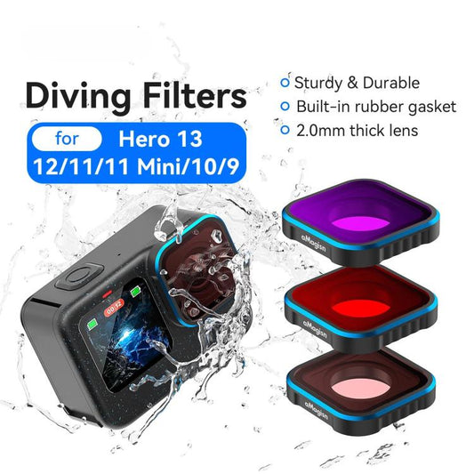 aMagisn Dive Filter for GoPro HERO13 Black /12 Black /11 Black /11 Black mini /10 Black /9 Black(Red) - Lens Filter by aMagisn | Online Shopping UK | buy2fix