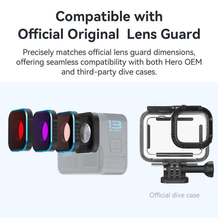 aMagisn Dive Filter for GoPro HERO13 Black /12 Black /11 Black /11 Black mini /10 Black /9 Black(Light Red) - Lens Filter by aMagisn | Online Shopping UK | buy2fix