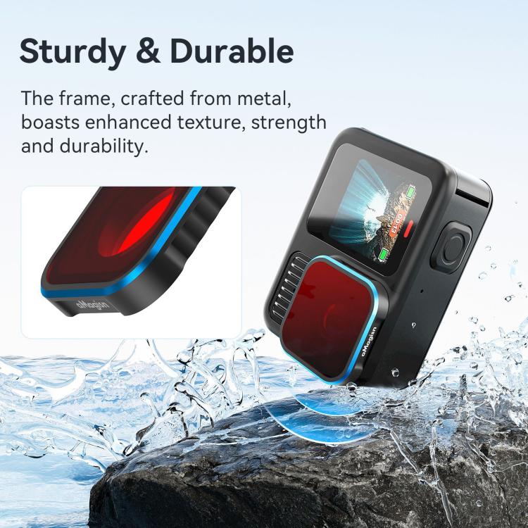 aMagisn Dive Filter for GoPro HERO13 Black /12 Black /11 Black /11 Black mini /10 Black /9 Black(Red) - Lens Filter by aMagisn | Online Shopping UK | buy2fix