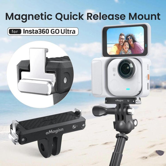 For Insta360 Go Ultra Camera aMagisn Quick Release Magnetic Base Plastic Mount Adapter(Black) - Mount & Holder by aMagisn | Online Shopping UK | buy2fix
