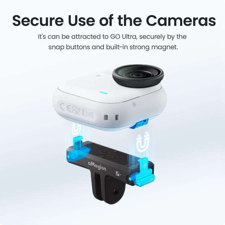 For Insta360 Go Ultra Camera aMagisn Quick Release Magnetic Base Plastic Mount Adapter(Black) - Mount & Holder by aMagisn | Online Shopping UK | buy2fix