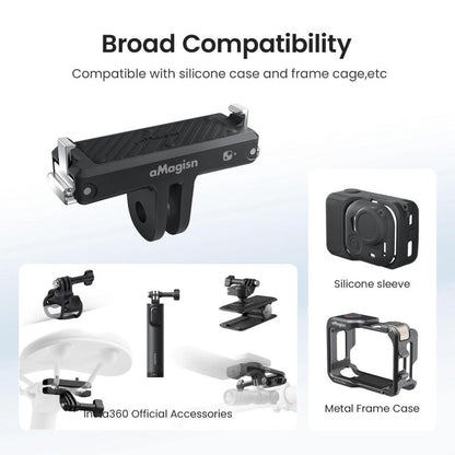 For Insta360 Go Ultra Camera aMagisn Quick Release Magnetic Base Plastic Mount Adapter(Black) - Mount & Holder by aMagisn | Online Shopping UK | buy2fix