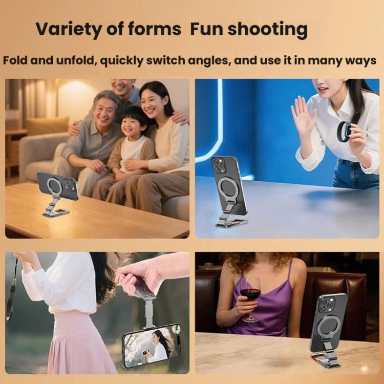 Flymile MB015 Magsafe Magnetic Cell Phone Shooter Folding Metal Clip 1/4 Expanding Stand Accessory - Desktop Holder by Flymile | Online Shopping UK | buy2fix