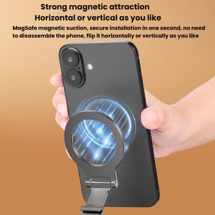 Flymile MB015 Magsafe Magnetic Cell Phone Shooter Folding Metal Clip 1/4 Expanding Stand Accessory - Desktop Holder by Flymile | Online Shopping UK | buy2fix