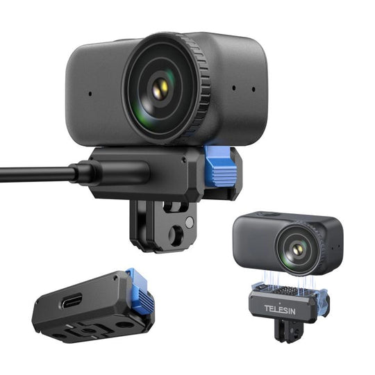 For DJI Osmo Nano TELESIN Magnetic Quick-Release Charging Base Rechargeable Adapter Mount(Black)