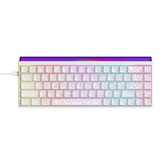 NACODEX NK68 Magnetic Shaft Mechanical Dazzle Color Wired Keyboard Office Computer Gaming 68 Keys Keyboard, Color: Contour Line White