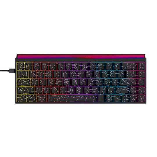NACODEX NK68 Magnetic Shaft Mechanical Dazzle Color Wired Keyboard Office Computer Gaming 68 Keys Keyboard, Color: Contour Line Black