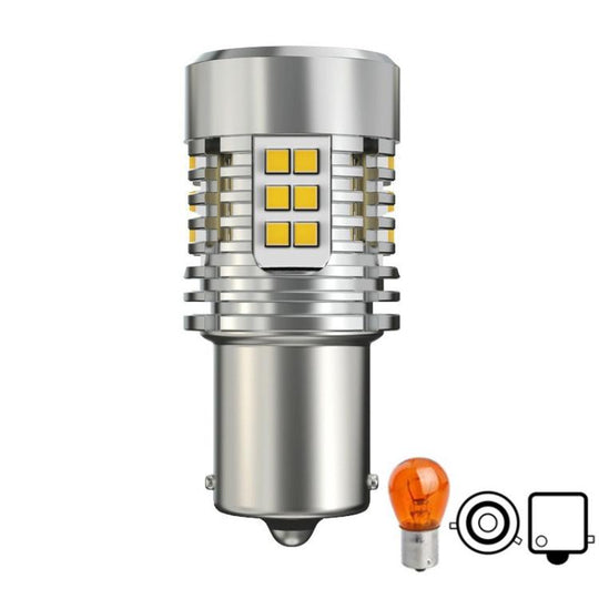 25W Automotive LED Anti-Flicker Decoded Turn Signal Light With Fan, Specification: 1156 150 Degree(Yellow Light)