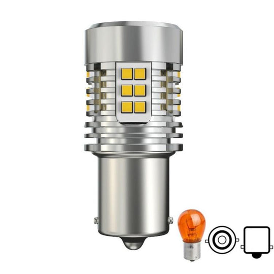 25W Automotive LED Anti-Flicker Decoded Turn Signal Light With Fan, Specification: 1156 180 Degree(Yellow Light)