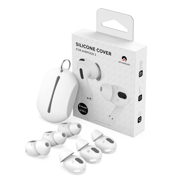 For AirPods 3 AhaStyle PT66-3 3pairs S+M+L Earphone Silicone Acoustic Earplugs(White) - Anti-dust & Ear Caps by AhaStyle | Online Shopping UK | buy2fix