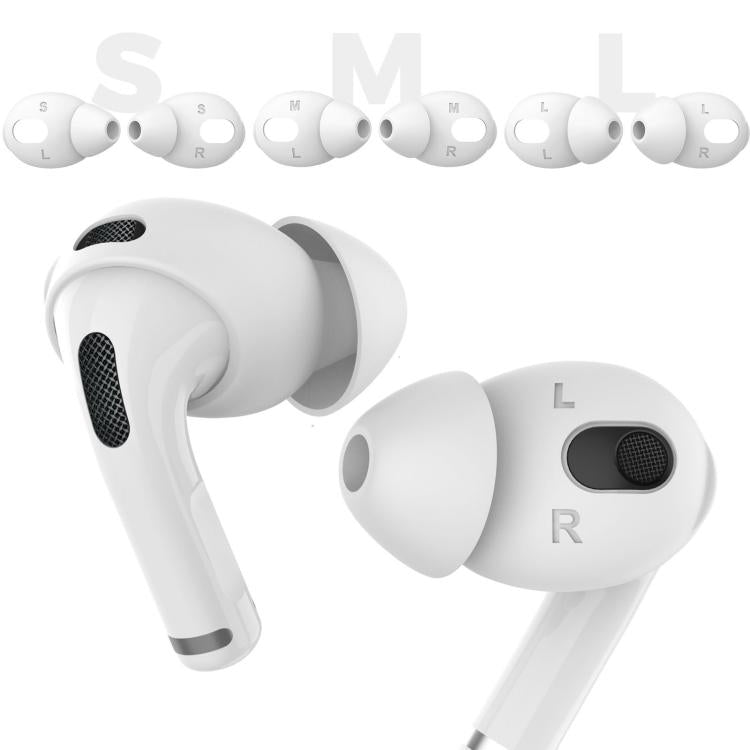 For AirPods 3 AhaStyle PT66-3 3pairs S+M+L Earphone Silicone Acoustic Earplugs(White) - Anti-dust & Ear Caps by AhaStyle | Online Shopping UK | buy2fix