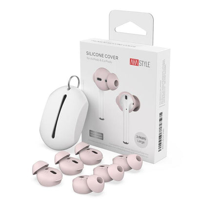 For AirPods 1 / 2 AhaStyle PT66 3pairs Silicone In-Ear Soundproof Ear Case, Color: Large Pink - Anti-dust & Ear Caps by AhaStyle | Online Shopping UK | buy2fix