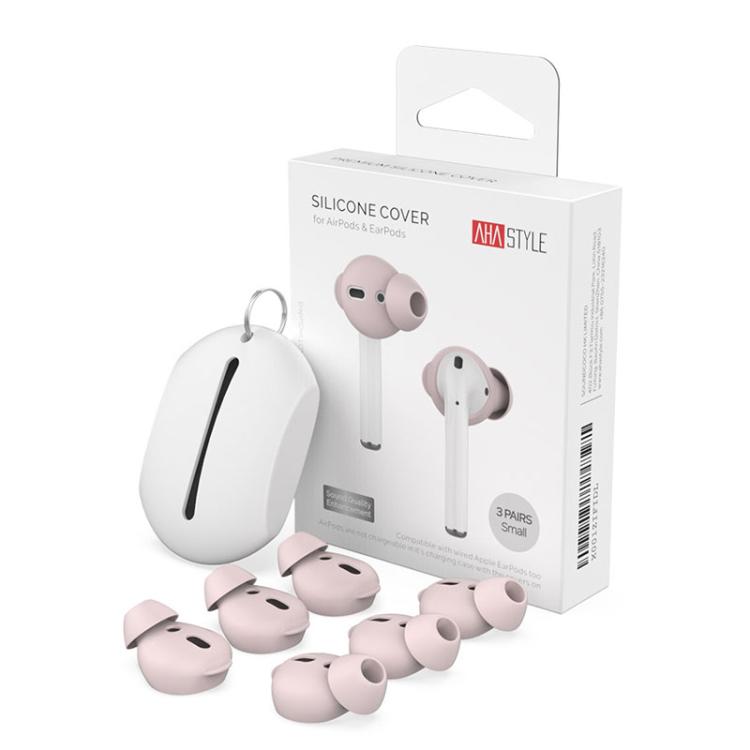 For AirPods 1 / 2 AhaStyle PT66 3pairs Silicone In-Ear Soundproof Ear Case, Color: Small Pink - Anti-dust & Ear Caps by AhaStyle | Online Shopping UK | buy2fix