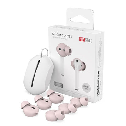 For AirPods 1 / 2 AhaStyle PT66 3pairs Silicone In-Ear Soundproof Ear Case, Color: Small Pink - Anti-dust & Ear Caps by AhaStyle | Online Shopping UK | buy2fix