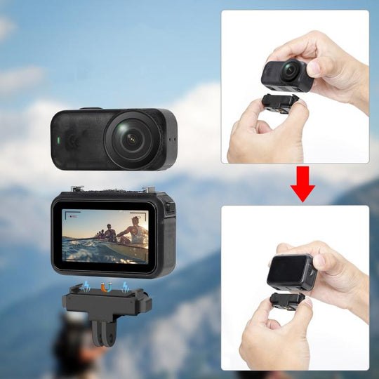 For DJI Osmo Nano Magnetic Quick-Release Adapter Base With 2-Claw & 1/4-Inch Screw Hole(Black)