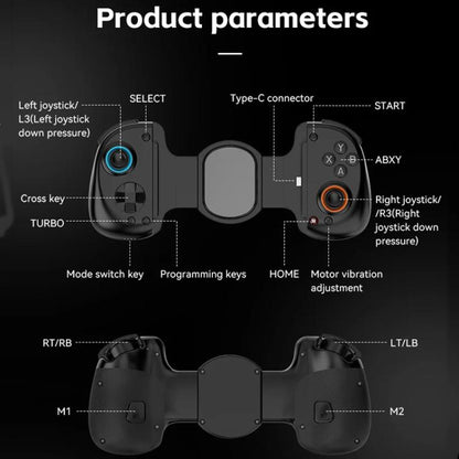 D8+ Wired & Wireless Telescopic Game Controller Foldable USB-C, Hall Sensing Joystick For Switch/Android/IOS/PC(White) - Controller Gamepad by buy2fix | Online Shopping UK | buy2fix