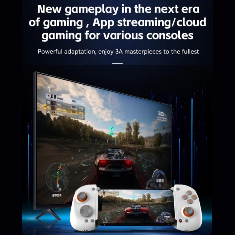 D8+ Wired & Wireless Telescopic Game Controller Foldable USB-C, Hall Sensing Joystick For Switch/Android/IOS/PC(White) - Controller Gamepad by buy2fix | Online Shopping UK | buy2fix