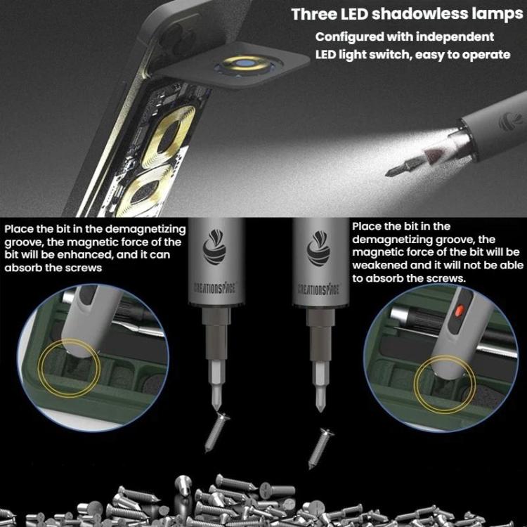 CREATIONSPACE CS0801A 29pcs High-Torque Electric Screwdriver Set For Mobile Phone Repair - Screwdriver Set by CREATIONSPACE | Online Shopping UK | buy2fix