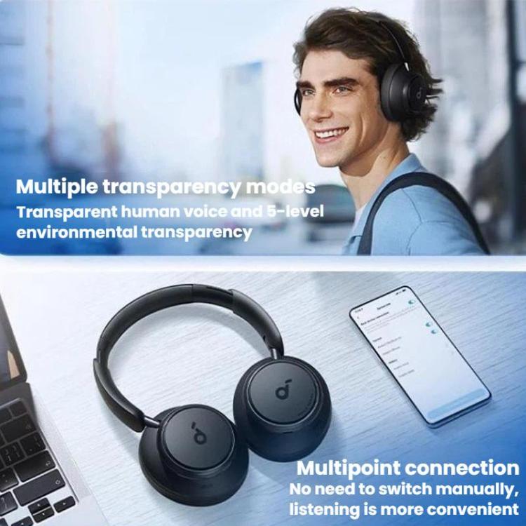 ANKER Soundcore Space Q45 Headband Wireless Bluetooth Headset(Blue) - Headset & Headphone by ANKER | Online Shopping UK | buy2fix