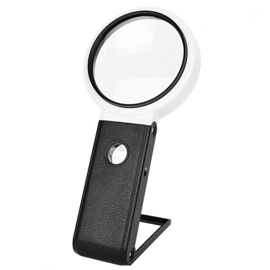 110mm 3.5X / 25X LED Folding Desktop Magnifying Glass For Reading Antique Jewelry Identification