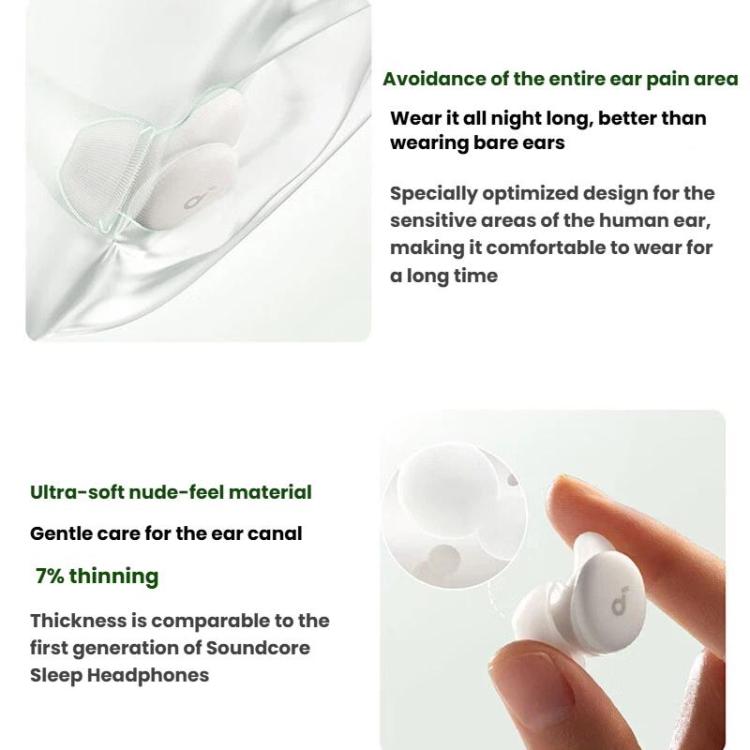 ANKER SoundCore Sleep A30 Active Noise Reduction Bluetooth Wireless Earphones(White) - Bluetooth Earphone by ANKER | Online Shopping UK | buy2fix