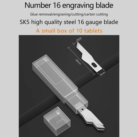 MaAnt M077 150pcs /Box Double-sided Flat Blade Cell Phone Repair Back Cover Removal Artistic Engraving Knife Blade, Spec: No. 16 - Others by MaAnt | Online Shopping UK | buy2fix