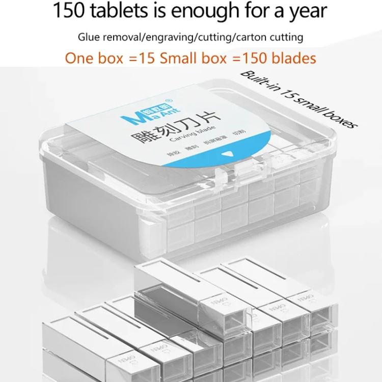 MaAnt M077 150pcs /Box Double-sided Flat Blade Cell Phone Repair Back Cover Removal Artistic Engraving Knife Blade, Spec: No. 4 - Others by MaAnt | Online Shopping UK | buy2fix