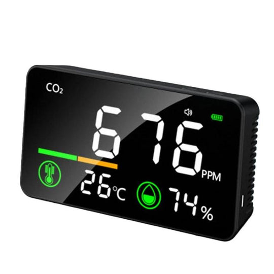 TOMO-2 Carbon Dioxide Concentration Monitor Home Air Quality Tester(Black)