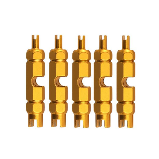 5pcs Multi-purpose Bicycle Valve Core Removal Wrench(Gold)