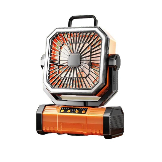 Remote Control USB Oscillating Fan Portable Light For Camping(Orange)