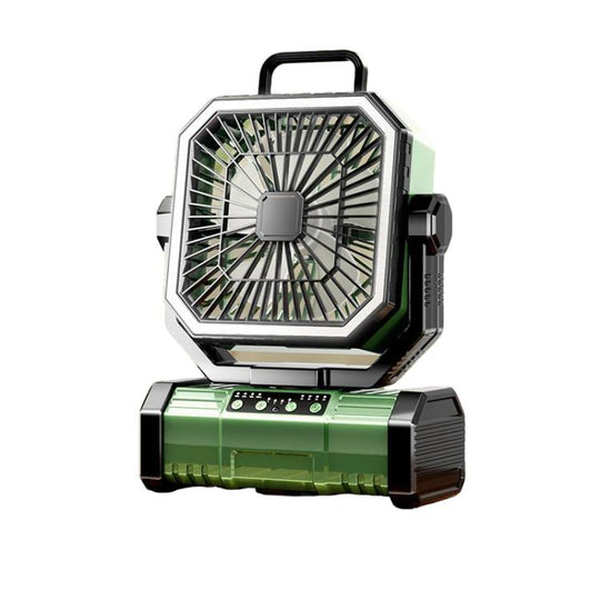 Remote Control USB Oscillating Fan Portable Light For Camping(Green)