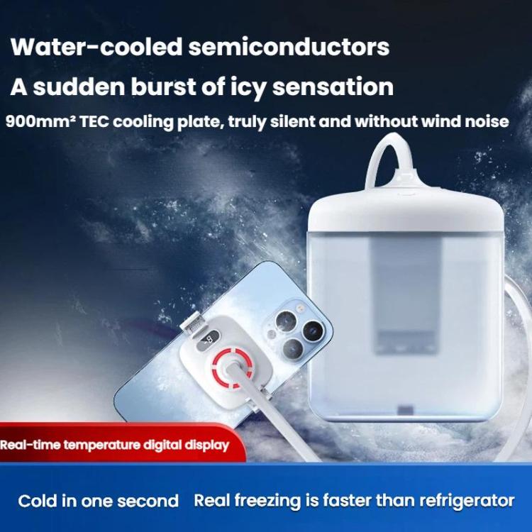 S3 Back Clip With Digital Display Mobile Phone Semiconductor Radiator Water-Cooled Game Live Cooler(White) - Cooling Fan Radiator by buy2fix | Online Shopping UK | buy2fix