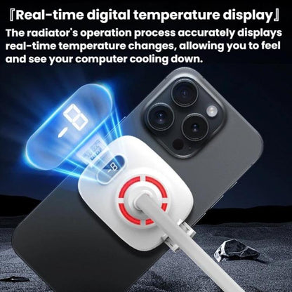 S3 Back Clip With Digital Display Mobile Phone Semiconductor Radiator Water-Cooled Game Live Cooler(White) - Cooling Fan Radiator by buy2fix | Online Shopping UK | buy2fix