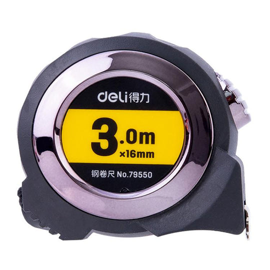 Deli 79550 3m x 16mm Self-Locking Steel Tape Measure TPR Covered Measuring Ruler